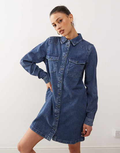 Long Sleeve Denim Dress