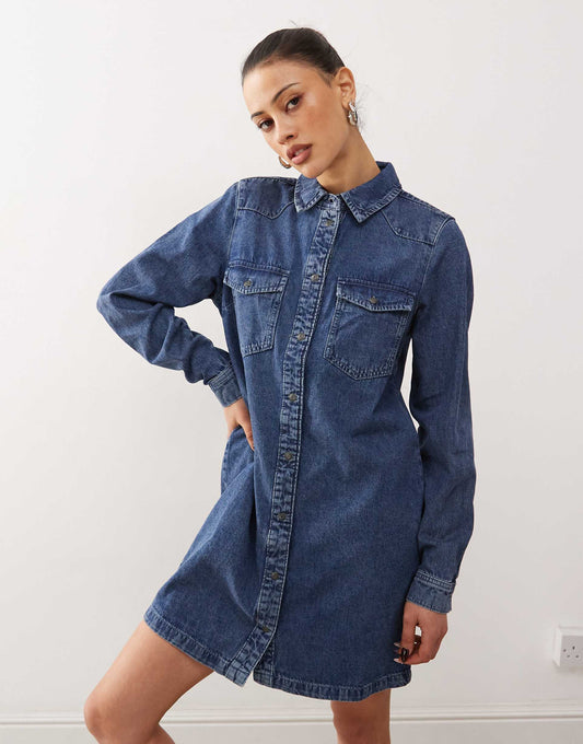 Long Sleeve Denim Dress