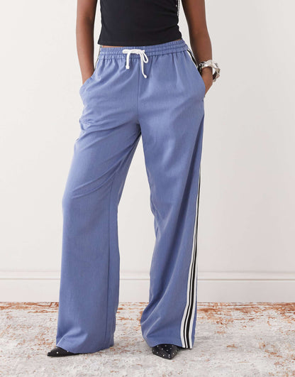 Wide Leg Trouser With Side Stripe