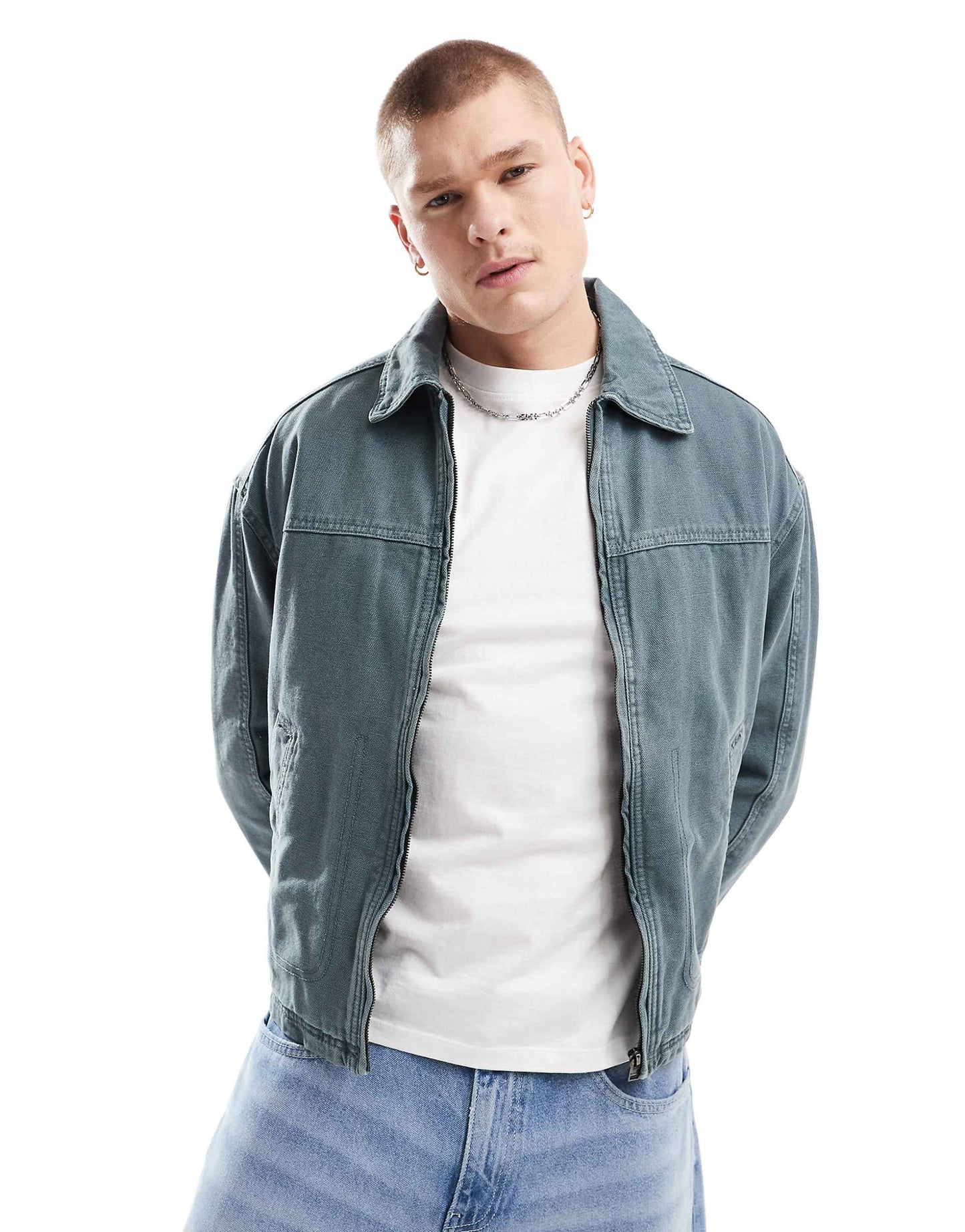 Boxy Fit Denim Washed Jacket