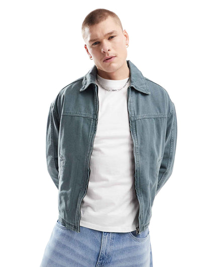 Boxy Fit Denim Washed Jacket