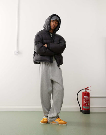Down Hooded Puffer Coat With Zip Pockets