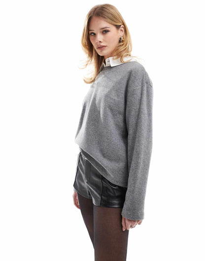 Brushed Round Neck Long Sleeve Top