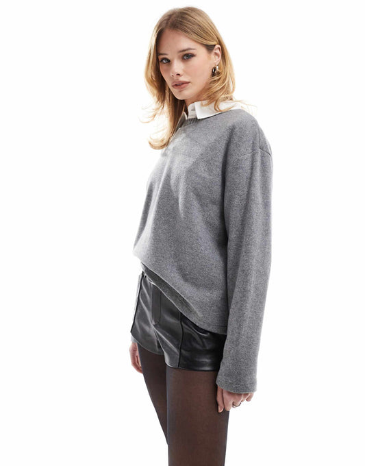 Brushed Round Neck Long Sleeve Top