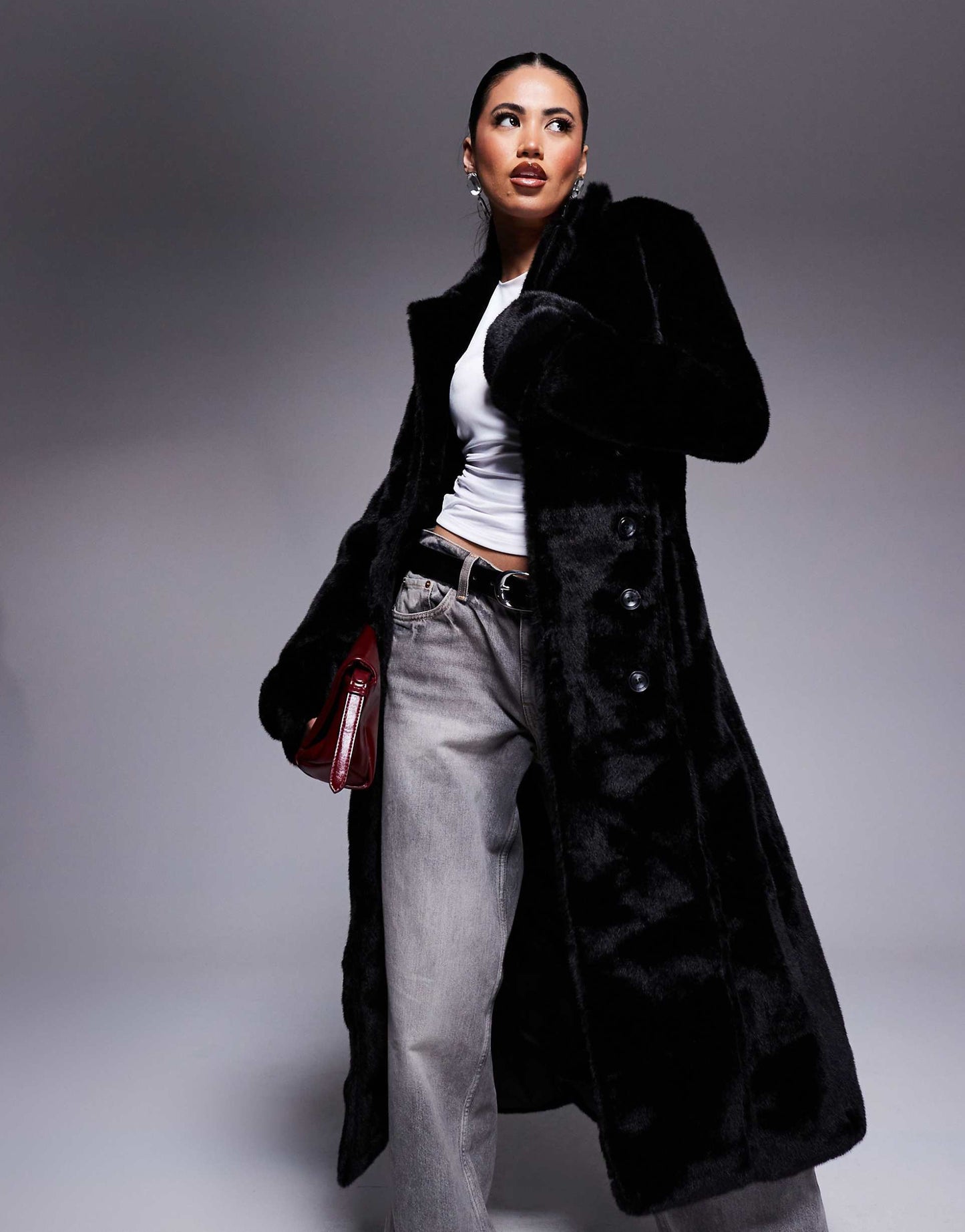 Premium Faux Fur Wrap Over Coat