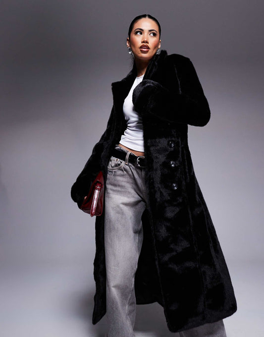 Premium Faux Fur Wrap Over Coat