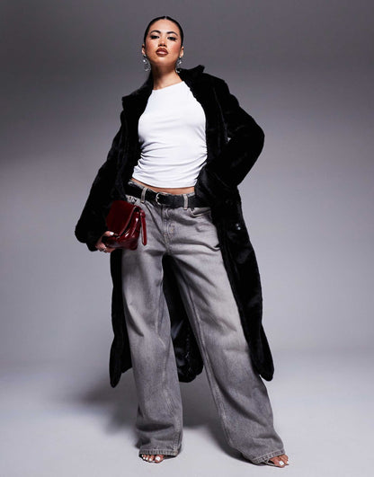 Premium Faux Fur Wrap Over Coat