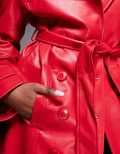 Pu Trench Coat