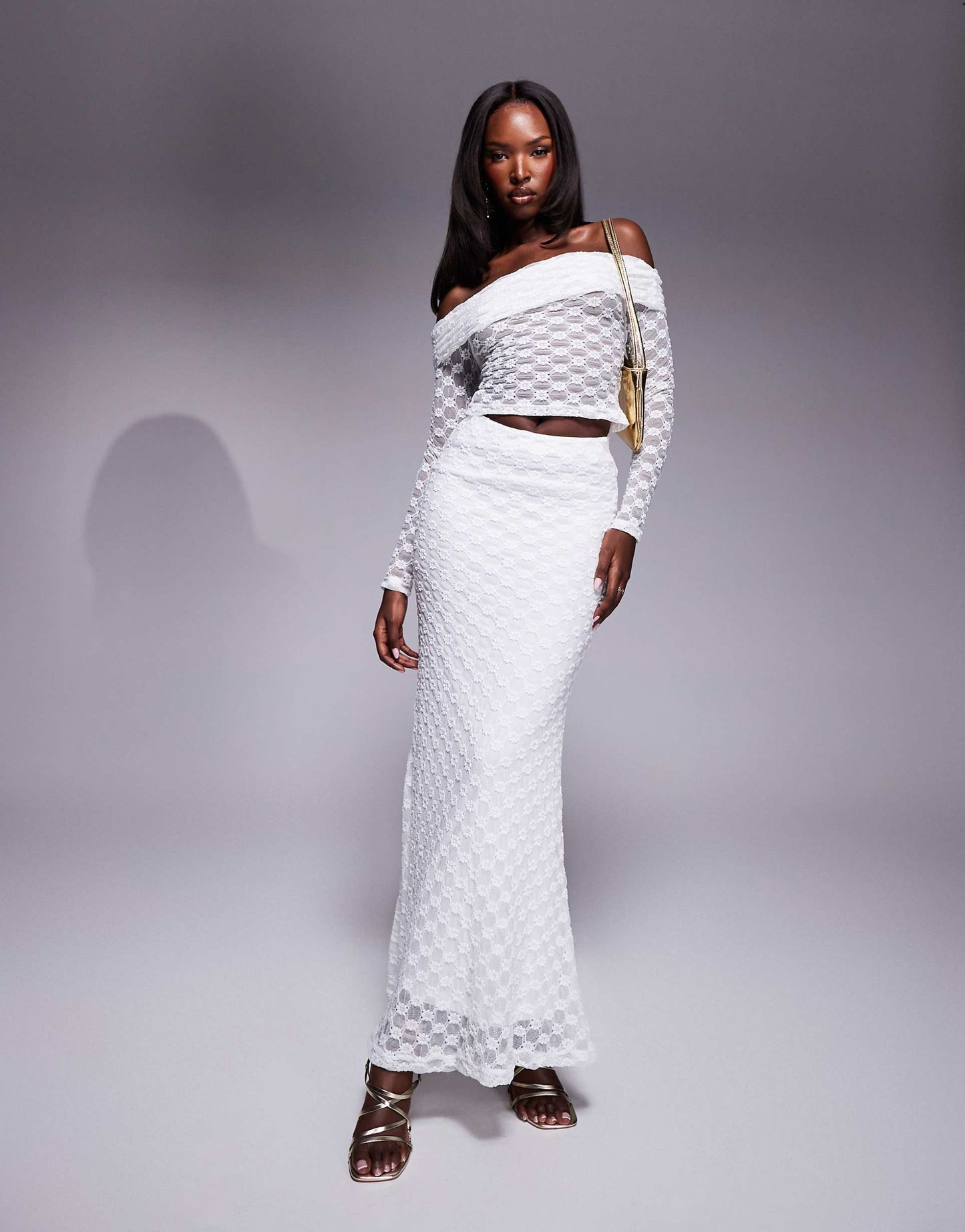 Lace Mesh Long Sleeve Top Co-Ord