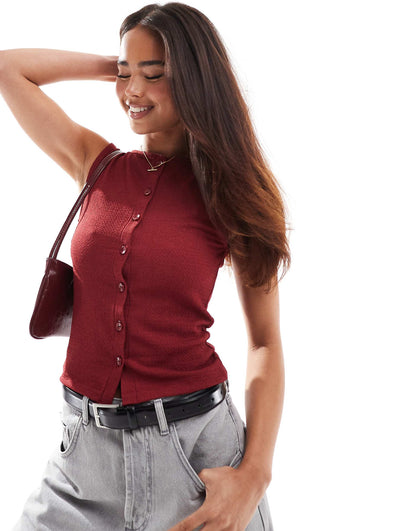 Button Through Tank Top