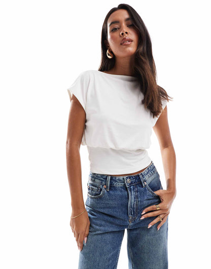 Gathered Waist Rib Cupro Tank