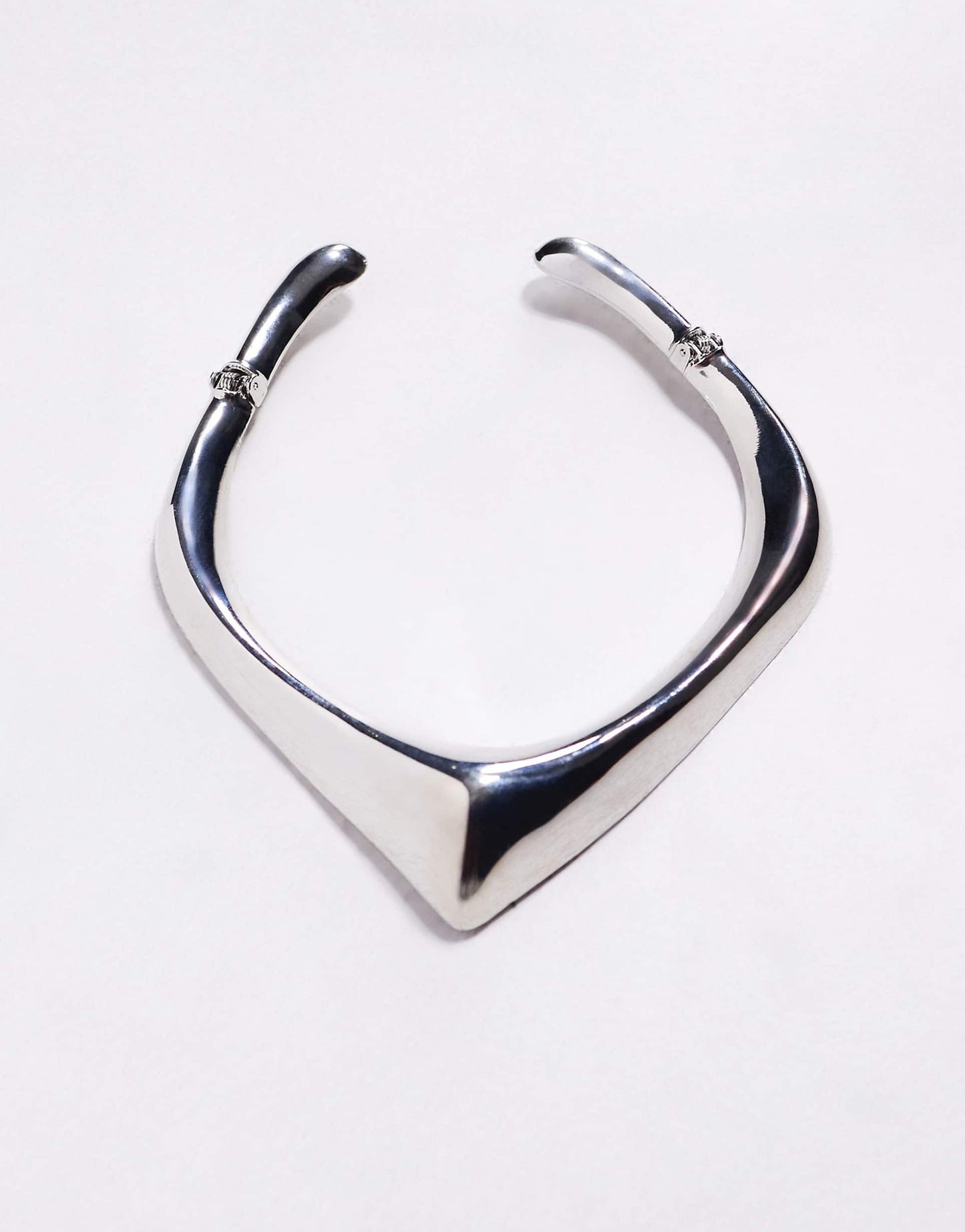 Rhodium Plated Luxe Angular Choker Necklace