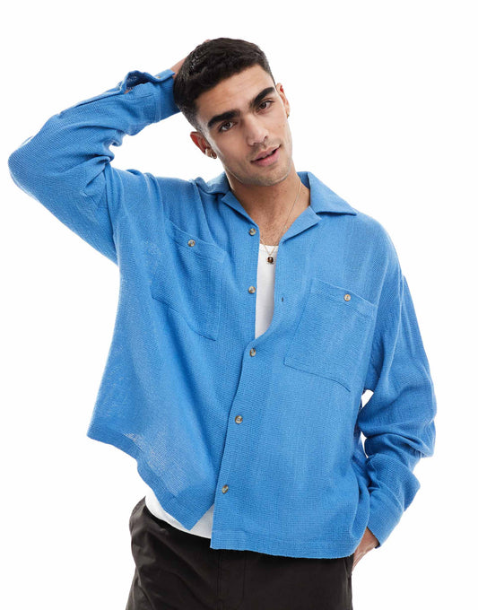 Boxy Textured Oversized Shirt