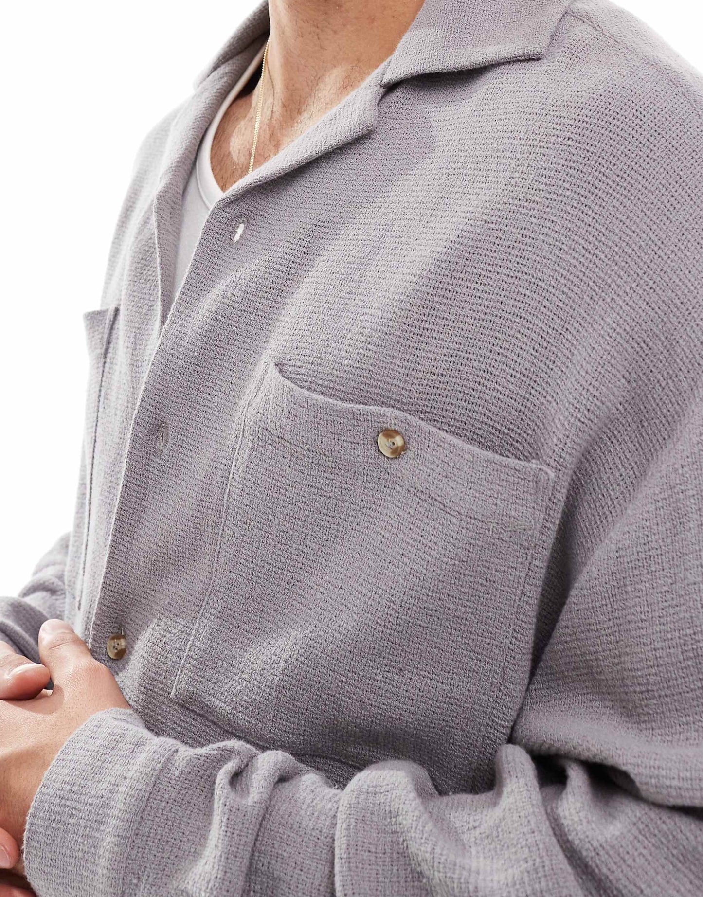 Boxy Textured Oversized Shirt