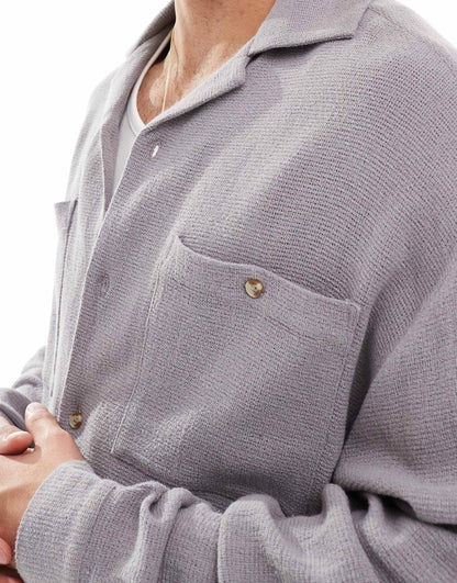 Boxy Textured Oversized Shirt