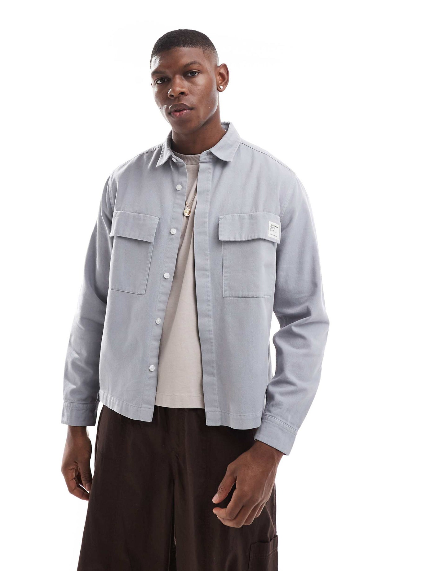 Boxy Overshirt With Badge Detail