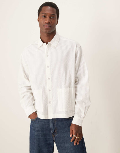Boxy Seersucker Regular Shirt