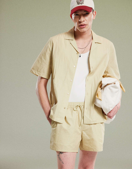 Co-Ord Boxy Seersucker Shirt