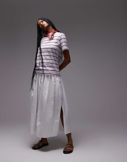 Crinkle Cotton Laundered Full Skirt