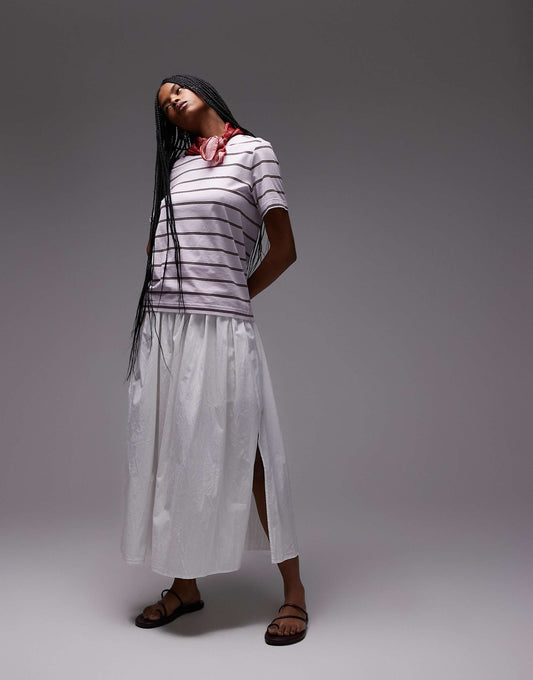 Crinkle Cotton Laundered Full Skirt