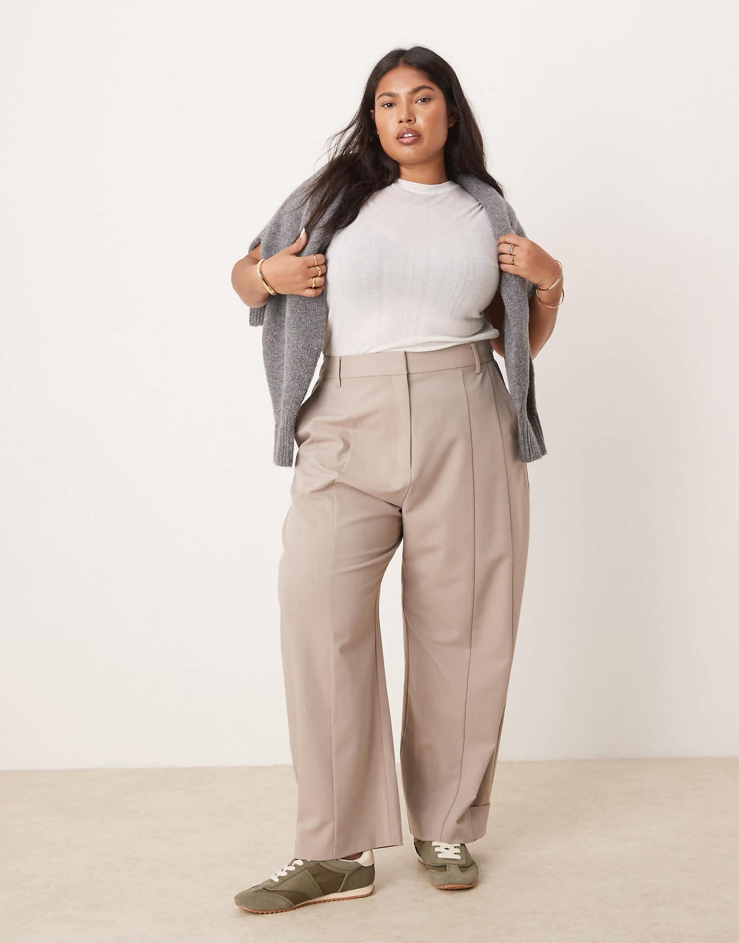 Curve Tailored Tab Detail Trousers