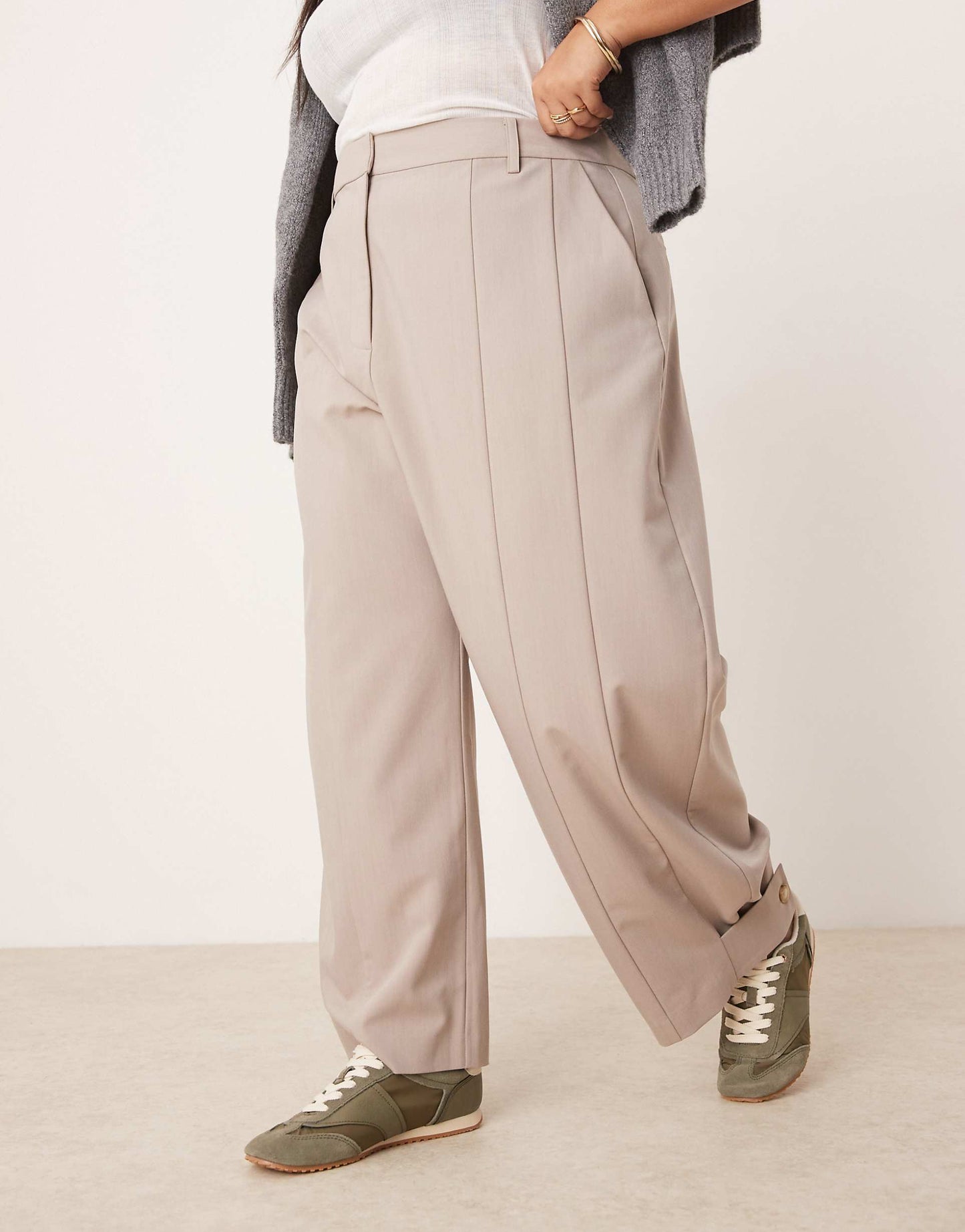 Curve Tailored Tab Detail Trousers