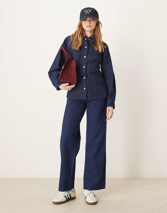 High Waist Wide Leg Jean Co-Ord