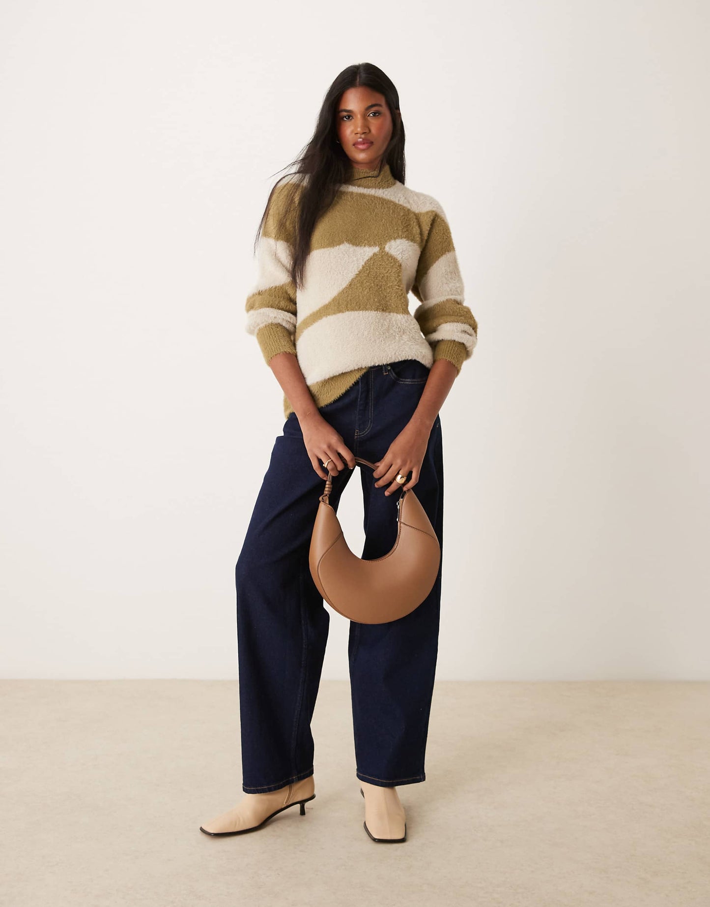 High Neck Fluffy Jumper