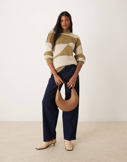 High Neck Fluffy Jumper