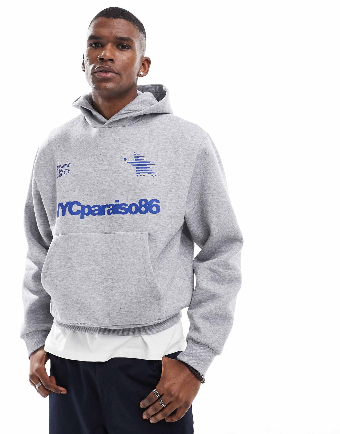 Boxy Oversized Hoodie With Sport Print