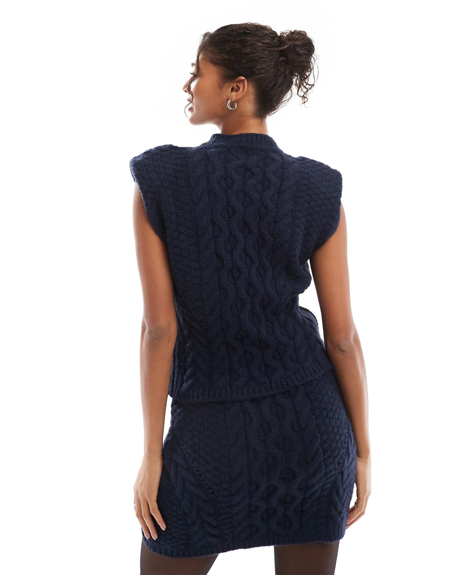 Knitted Shoulder Pad Tank Top