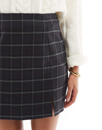 Notch Front Tailored Skirt