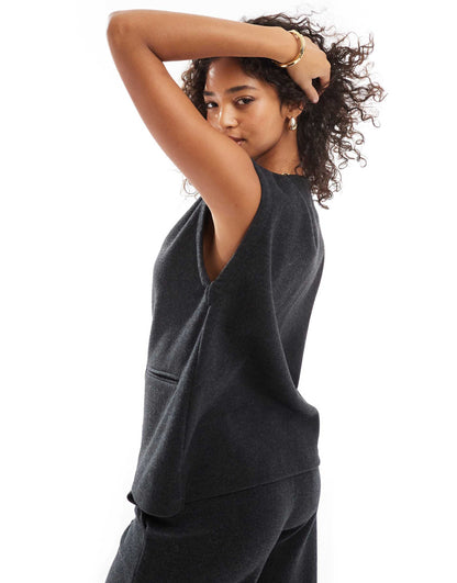 Structured Boxy Waistcoat Co-Ord