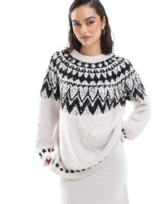 Fluffy Fairisle Jumper Co-Ord