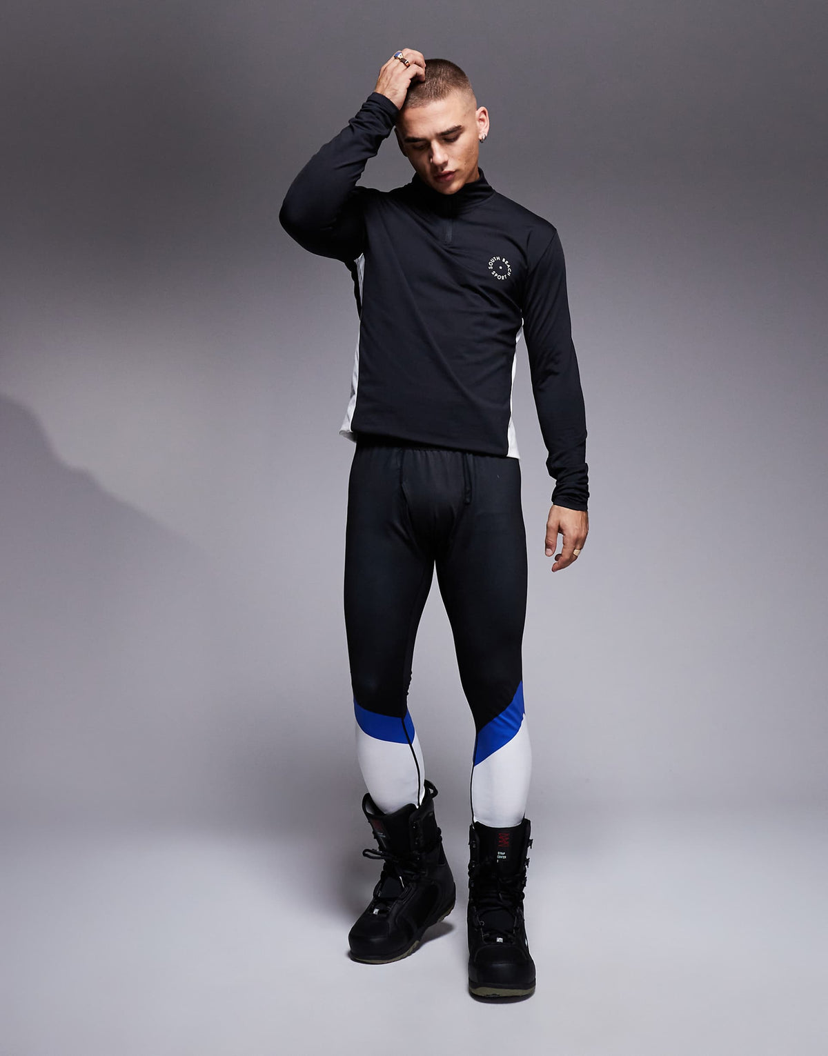 Ski Fleece Back Stripe Leggings