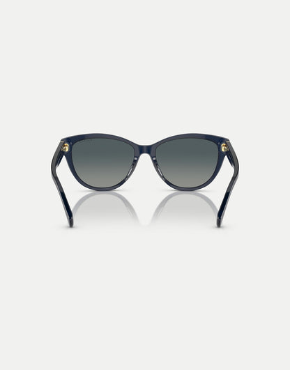 Ra5299U Oval Polarised Sunglasses With Blue Lens