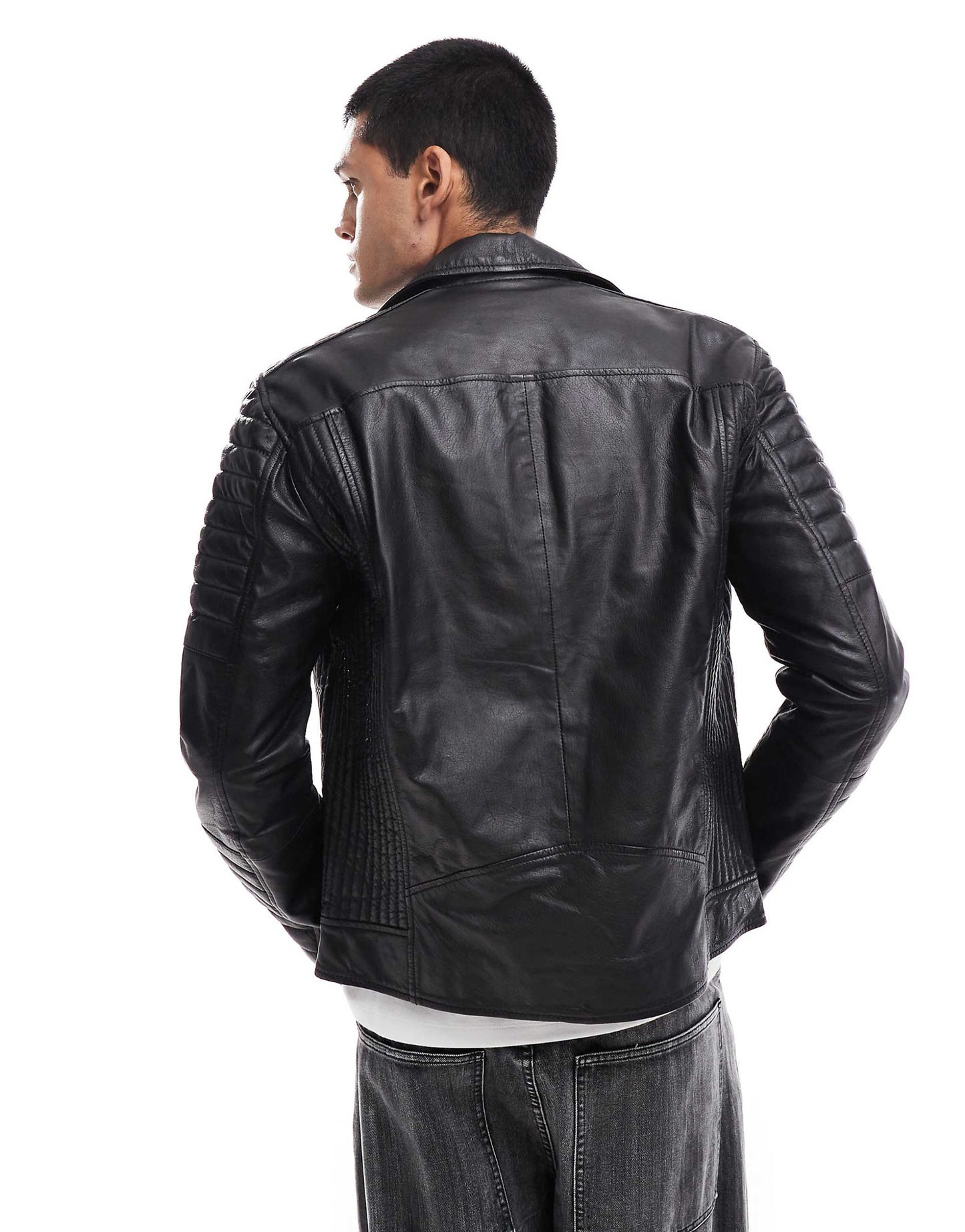 Real Leather Classic Biker Jacket