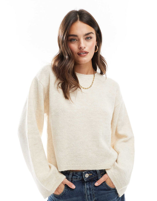 Fluffy Knitted Dropped Shoulder Jumper