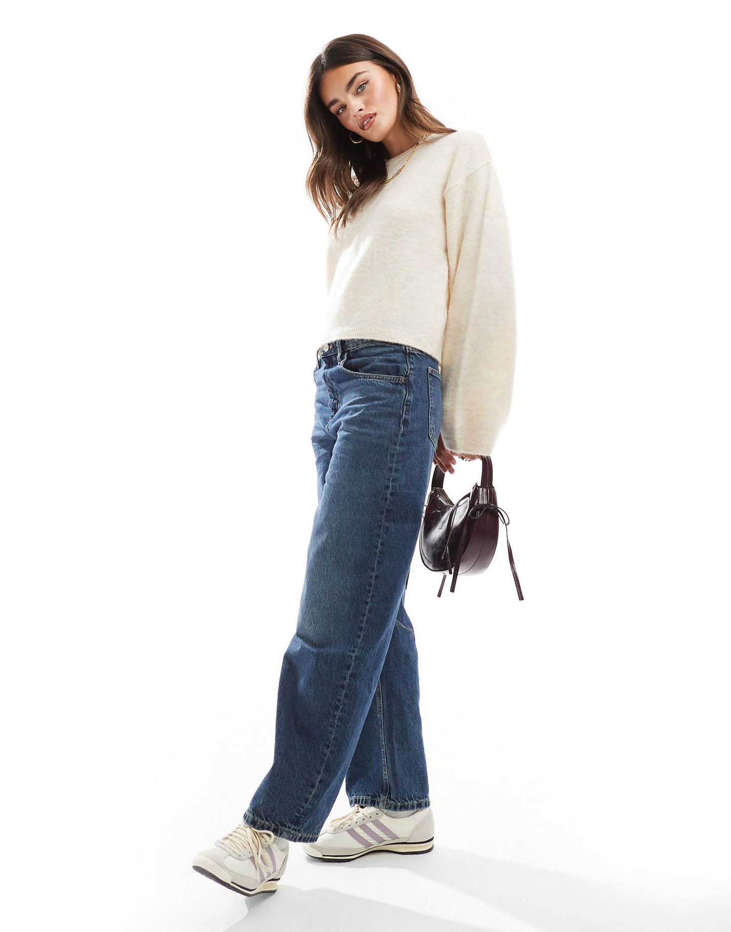 Fluffy Knitted Dropped Shoulder Jumper