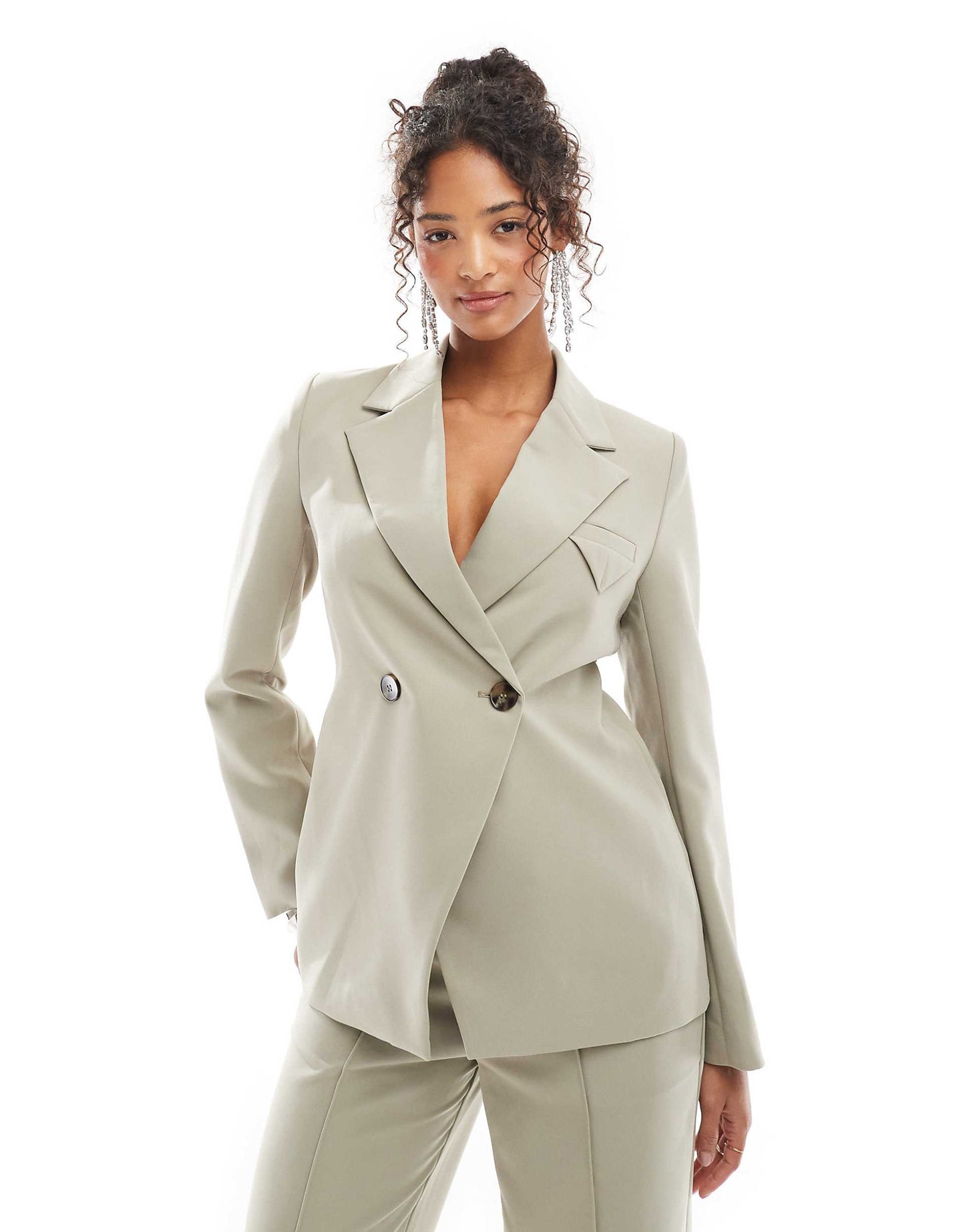 Structured Button Side Blazer Co-Ord