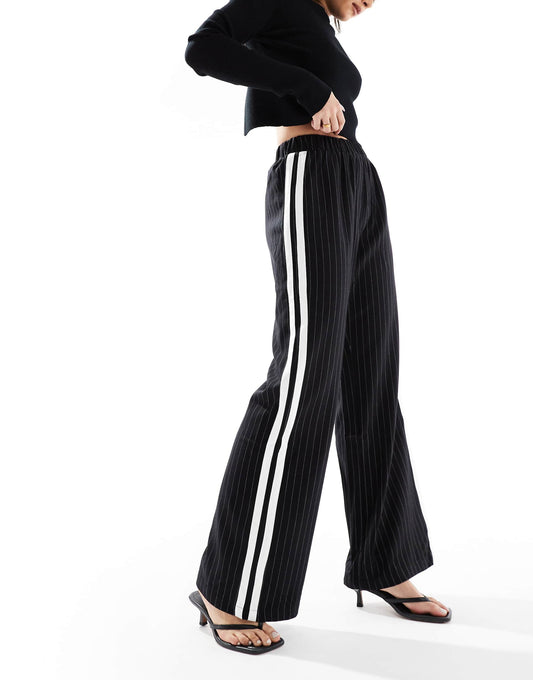 Side Stripe Wide Leg Trousers