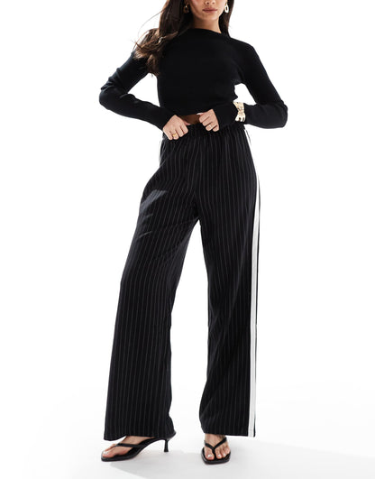 Side Stripe Wide Leg Trousers