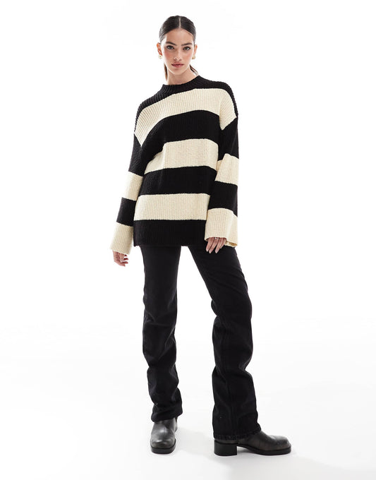 Oversized Crew Neck Cotton Jumper