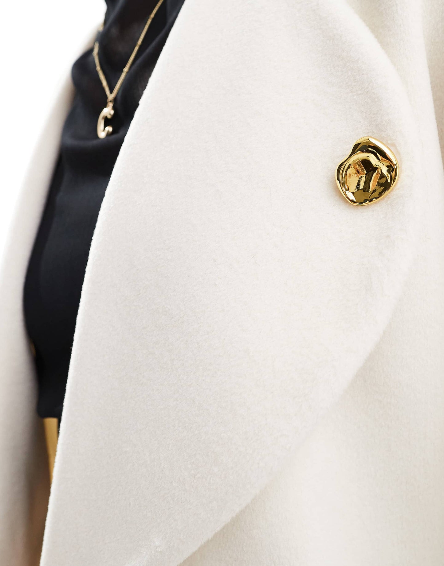 Oversized Lapel Jacket With Gold Button Detail Co-Ord