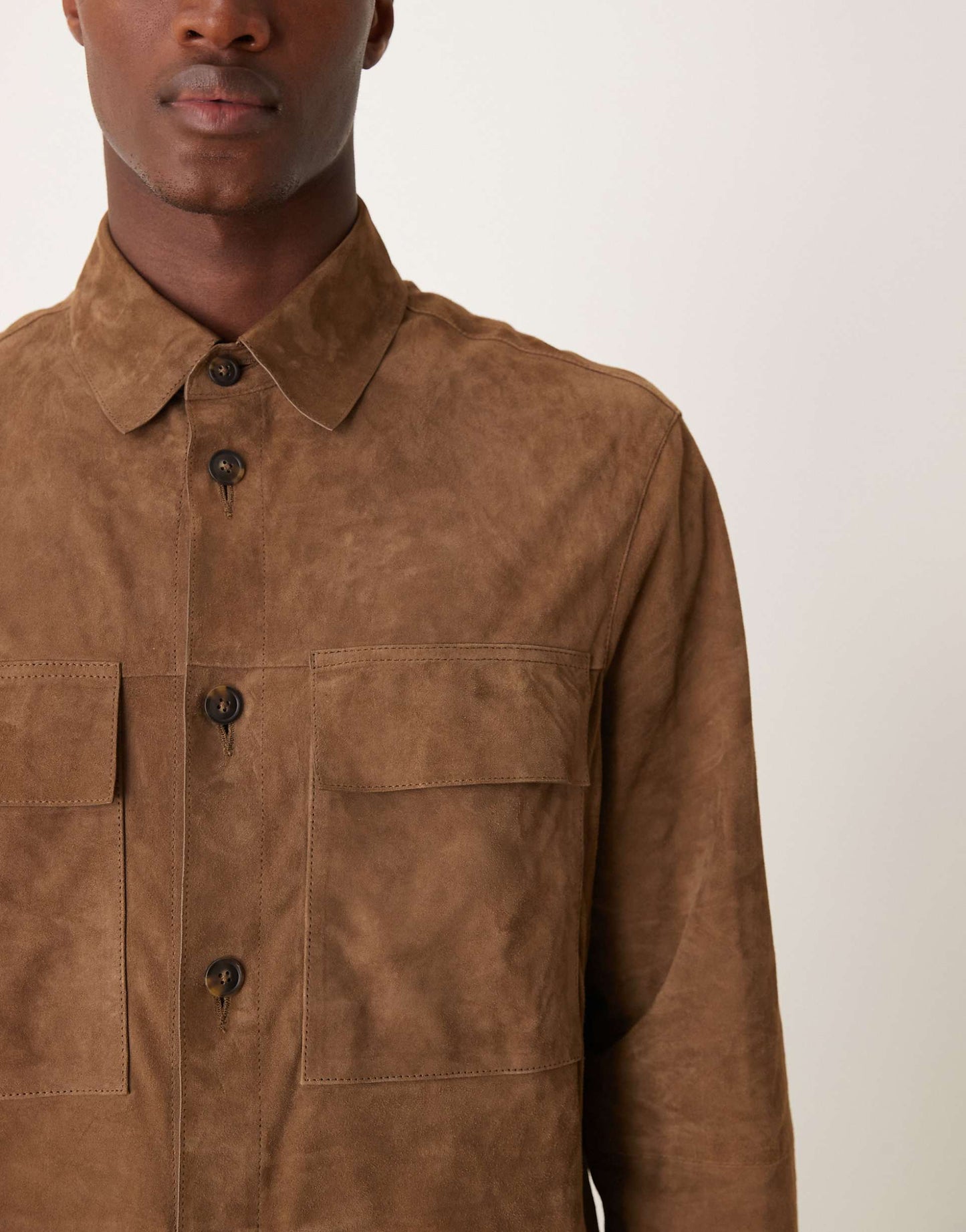 Classic Collar Button Down Suede Jacket