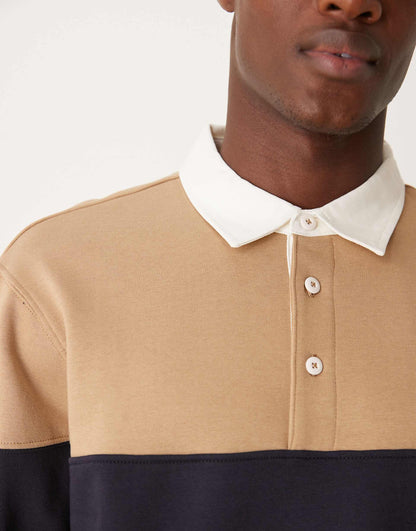 Contrast Detail Long Sleeve Polo