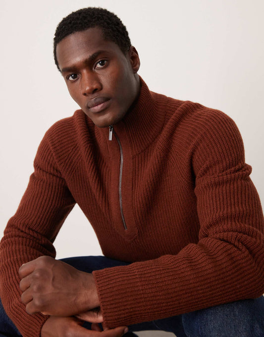 Knitted Quarter Zip Jumper