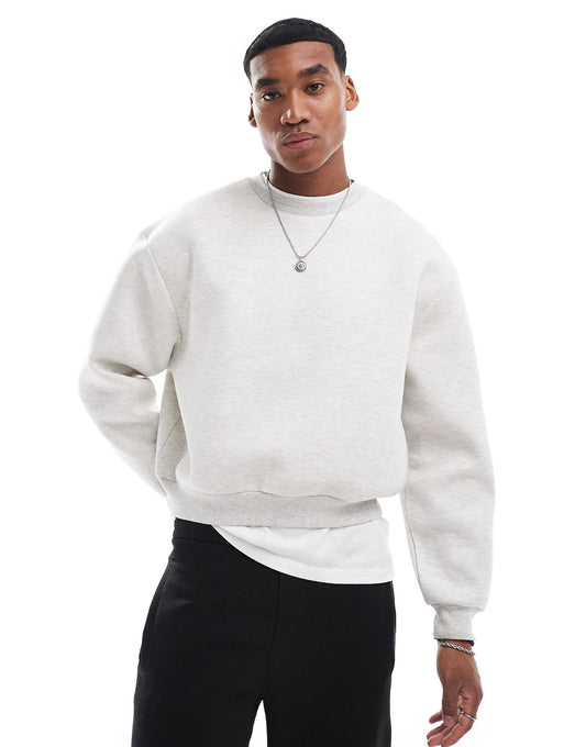 Boxy Oversized Cropped Scuba Sweatshirt