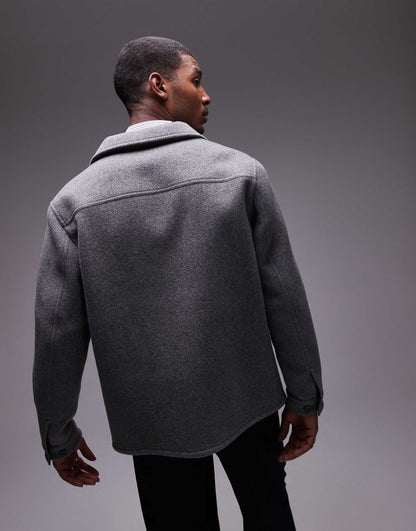 Button Down Herringbone Shacket