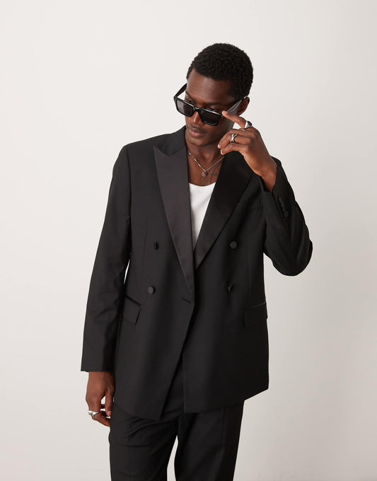 Peak Lapel Double Breasted Slim Fit Blazer Co-Ord